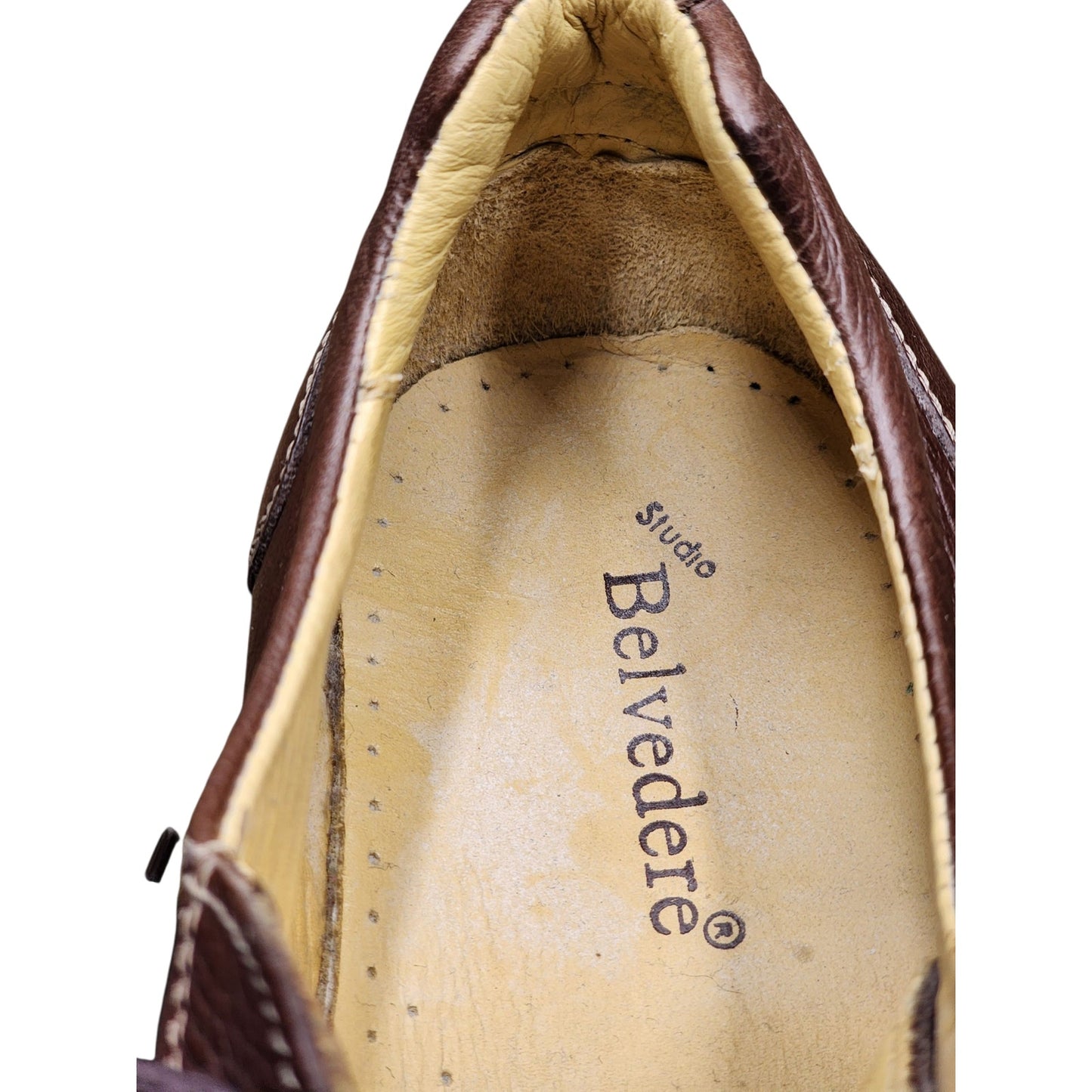 Belvedere Dress Shoes Men 11 EEE Studio Bay Bridge Leather Oxford Brazil Lace Up