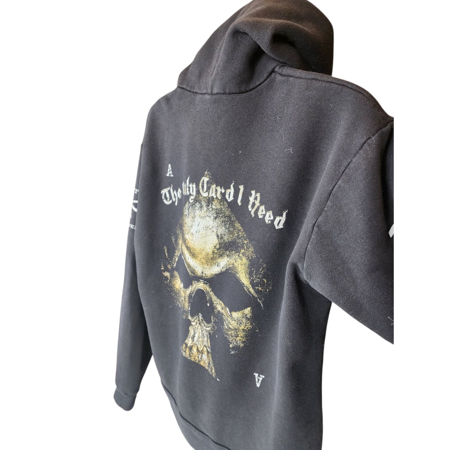 Grunt Style Hoodie Mens XXL Zip Skull Ace Patriotic USA Military Veteran Flag
