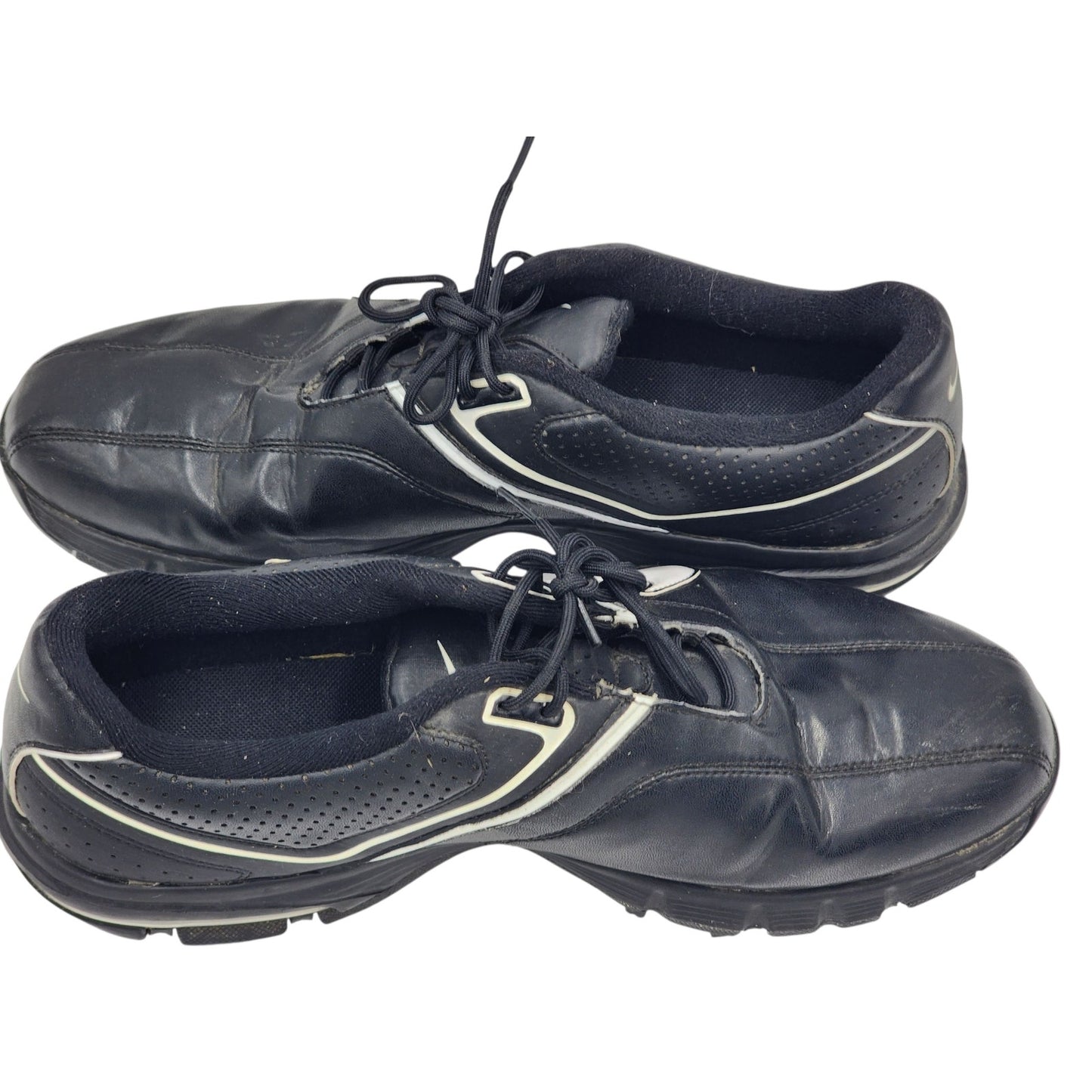 Nike Golf Shoes Mens 9 Air Rival Plus Black Leather Spiked Cleats 552083-001