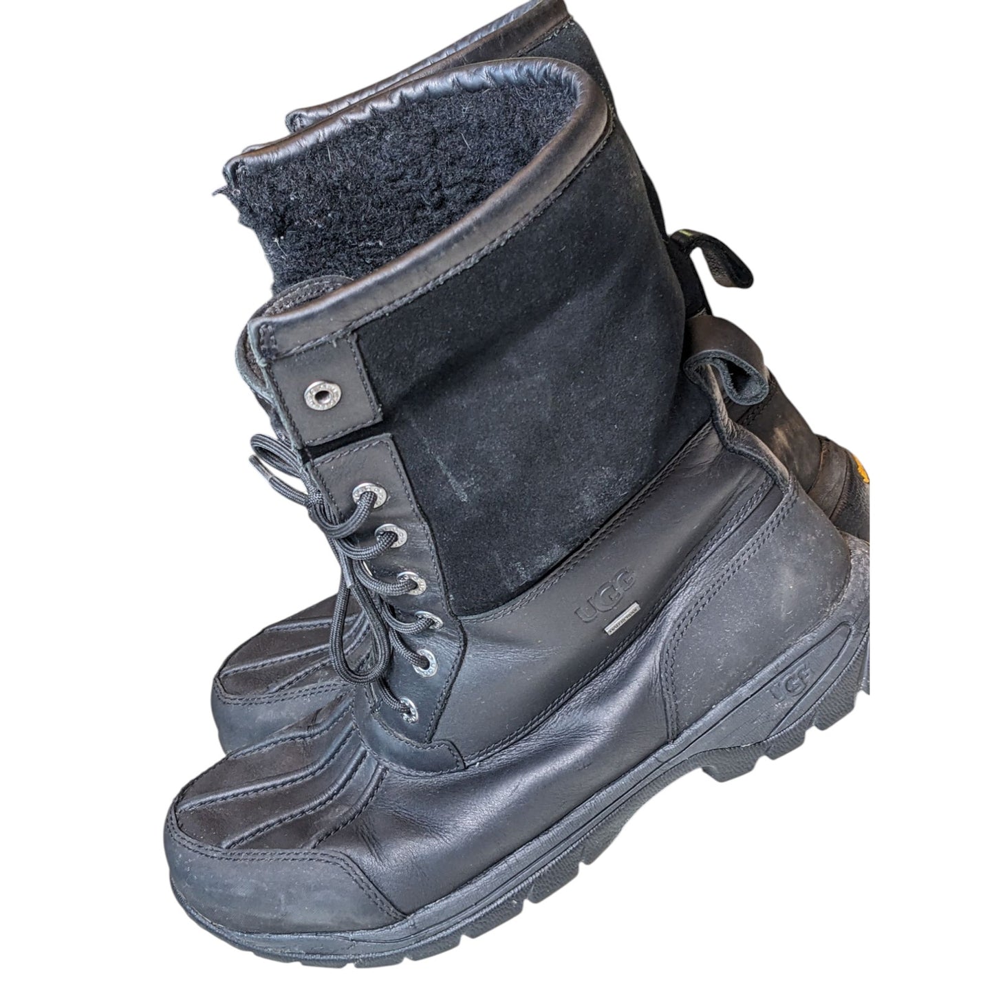 UGG Boots Mens 10 Snow Butte Winter Snow Duck 5521 Leather Fleece Lined Vibram