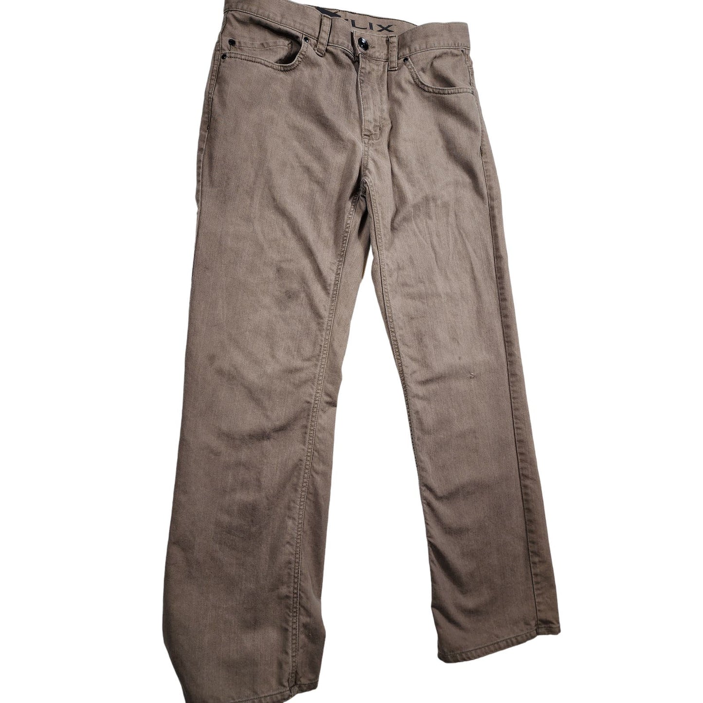 Helix Jeans Mens 32x30 Relaxed Straight N56 Casual Outdoors Belt Loops Brown