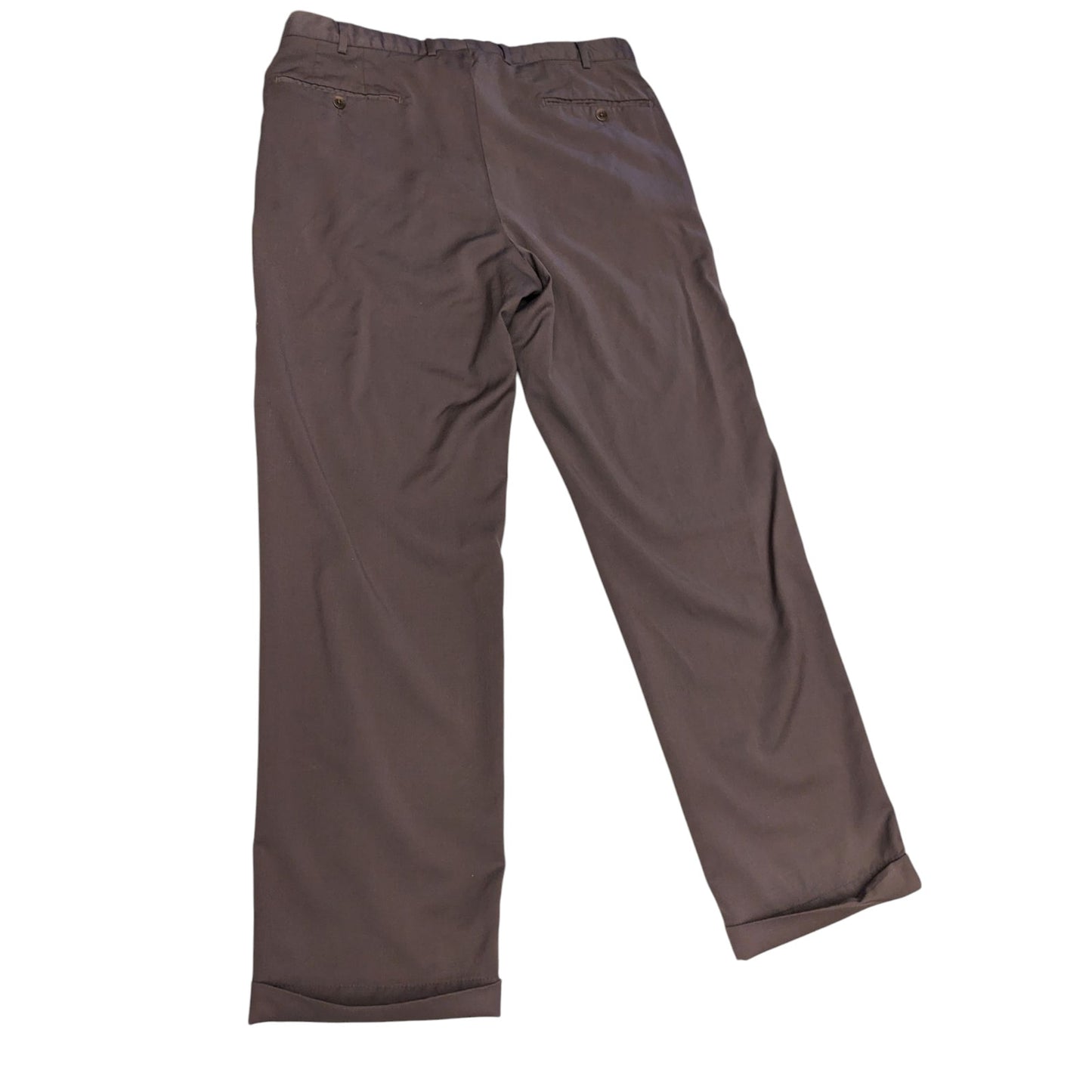 Ermenegildo Zegna Dress Pants Mens 36x30 Chino Trousers Brown Portugal Wool Work