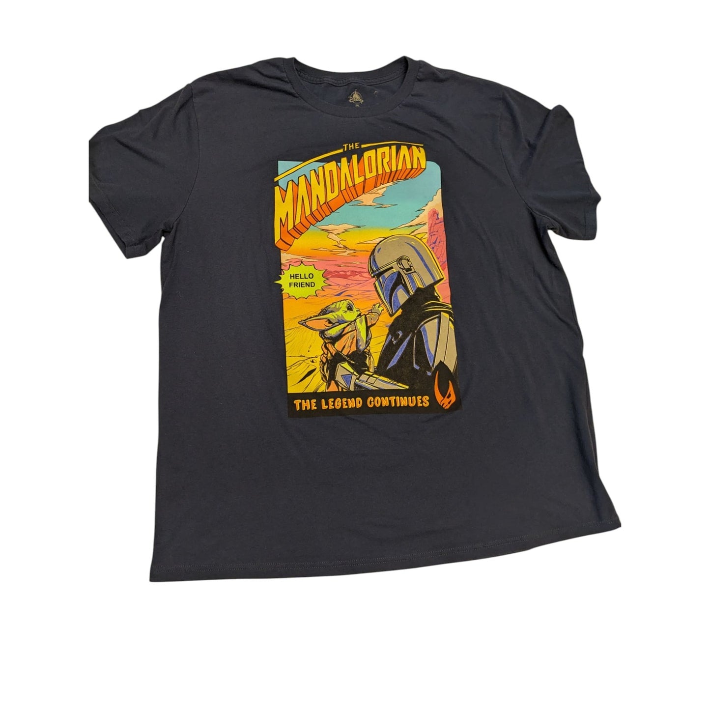 Disney Star Wars Mandalorian Men 2XL Short Sleeve Graphic Shirt Baby Yoda Grogu