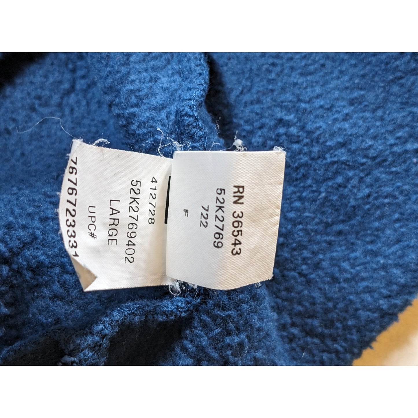 Arrow Sweatshirt Mens Large Blue 1/4 Zip Fleece Pullover Cozy Layer