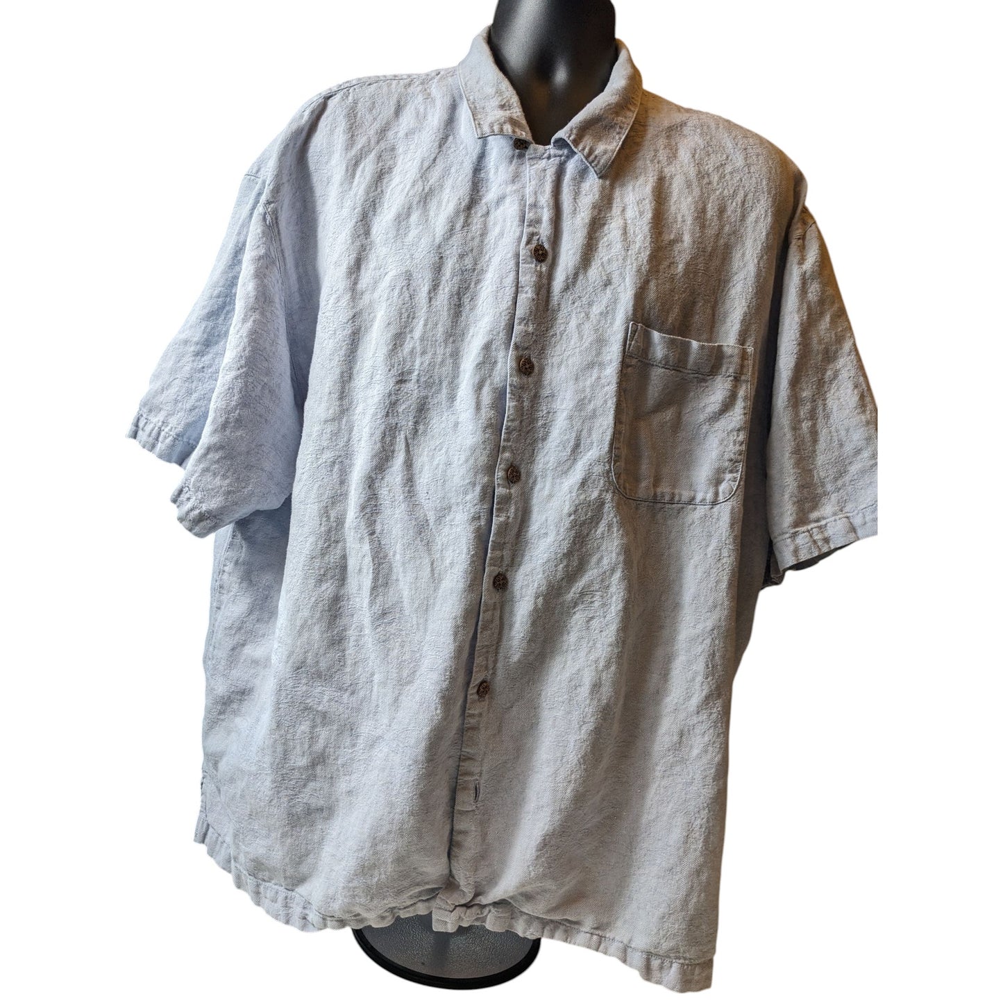 Tommy Bahama Mens XXL Linen Cotton Short Sleeve Button Front Shirt Light Casual