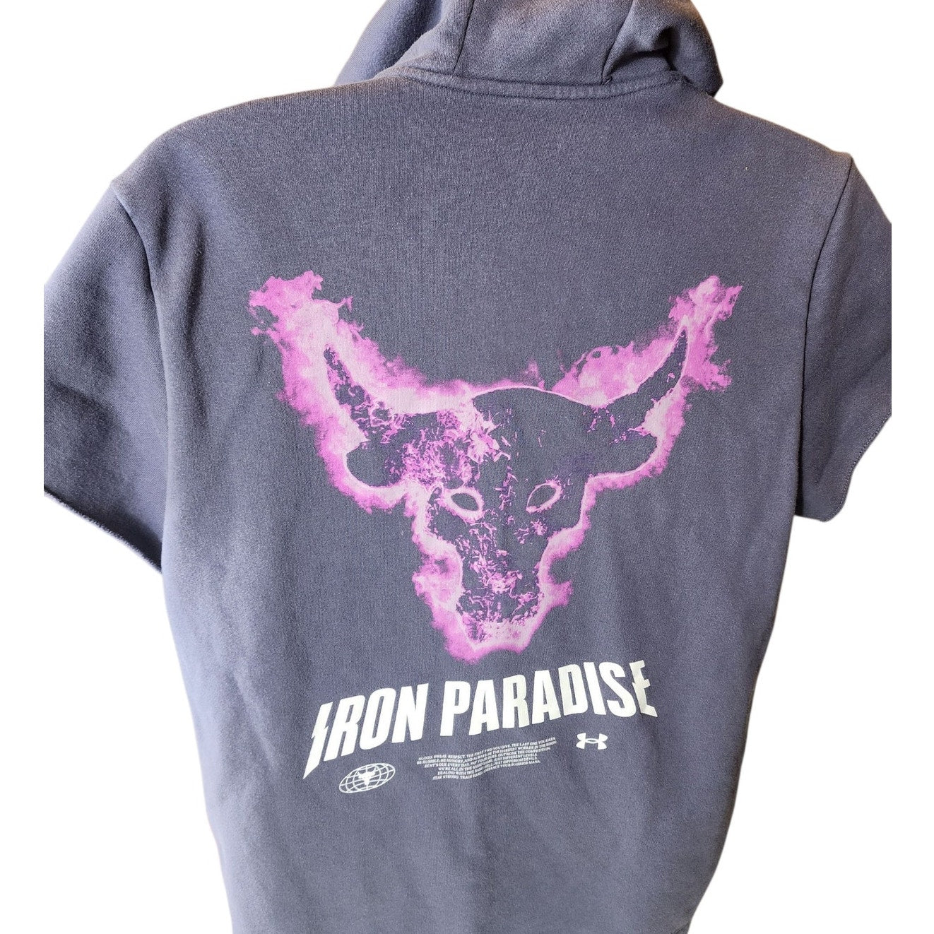Under Armour Hoodie Project Rock Iron Paradise Men Medium ShortSleeve Sweatshirt