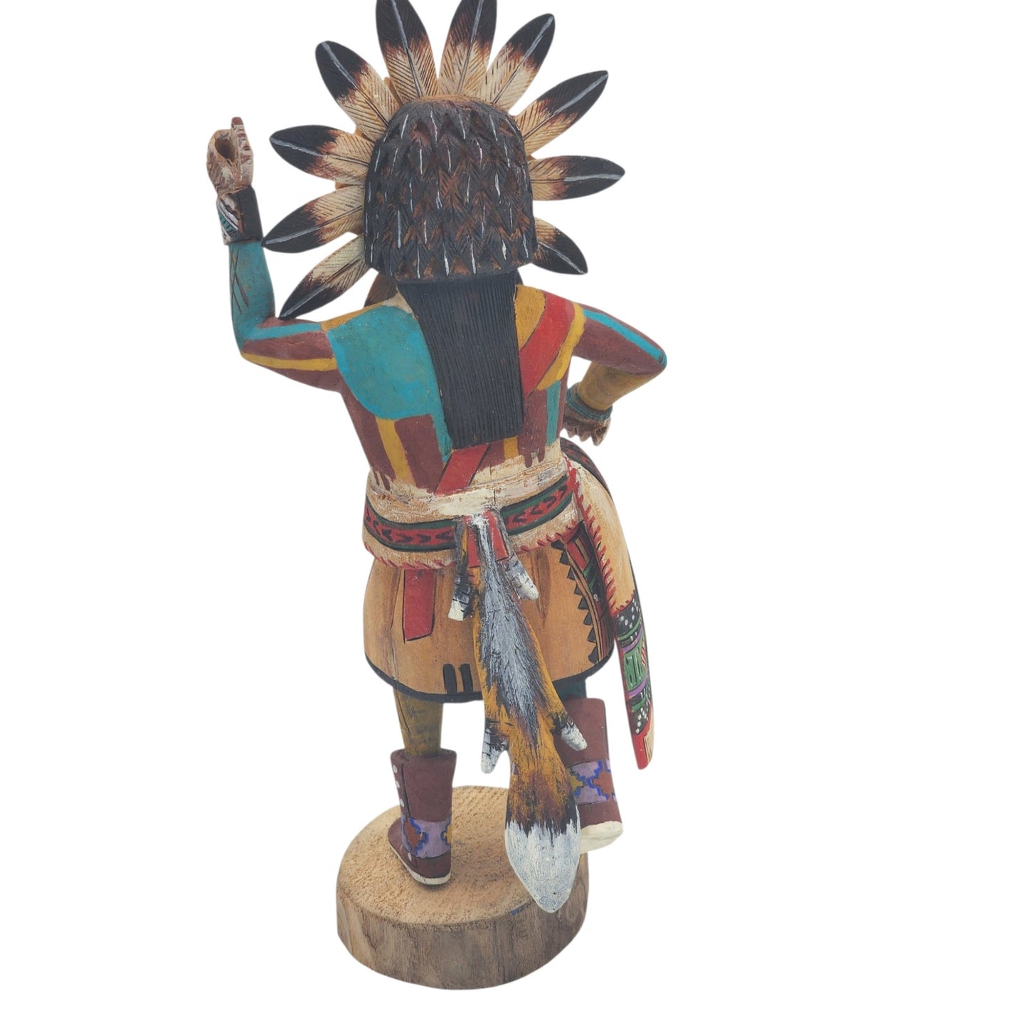 Kachina Tawa Sun Signed R Duwyenie Native American Southwest Art Hand Carved 12"