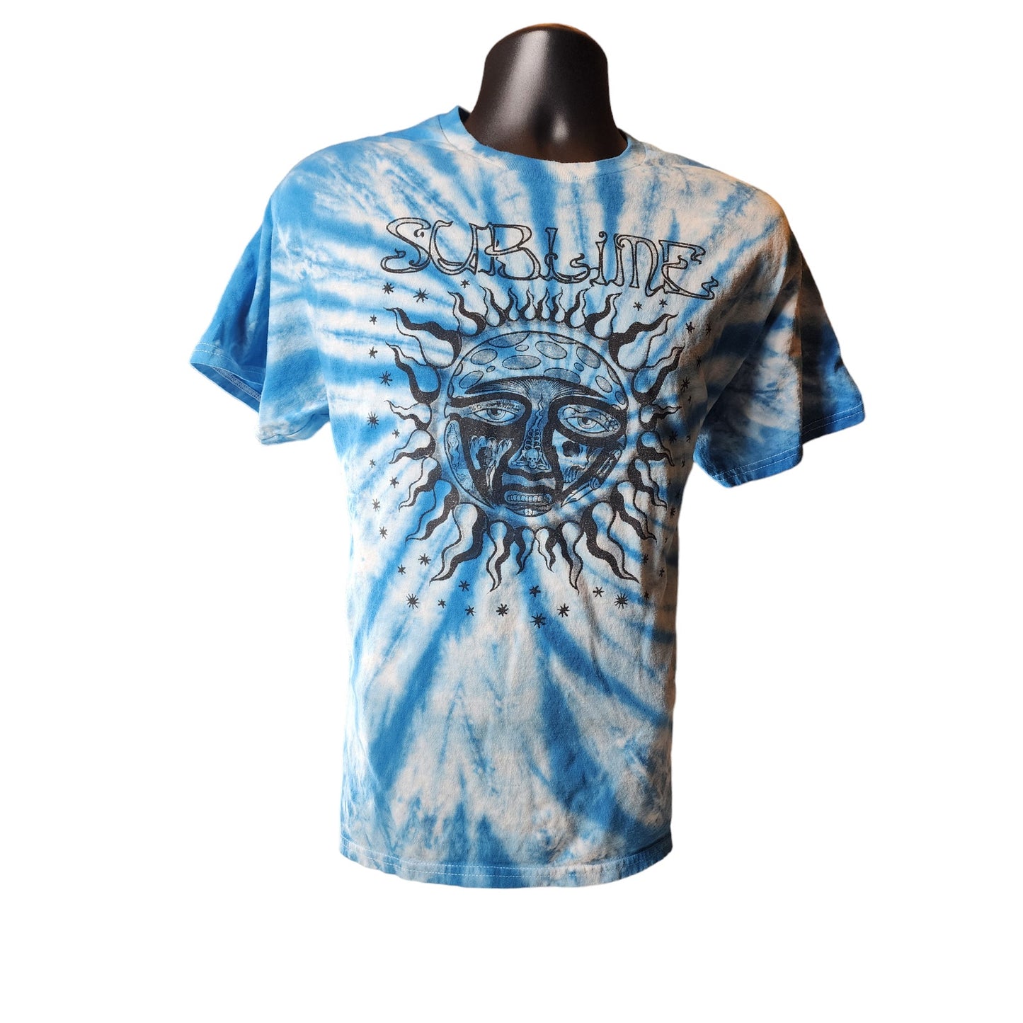 Sublime T Shirt Blue Tie Dye Sun Face Graphic Mens Large Vintage Rock Band Tee