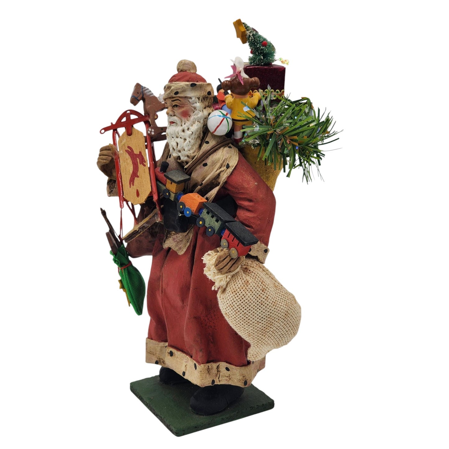Vintage Italian Santa Figurine Italy HandPainted Old World Christmas Decor 10"
