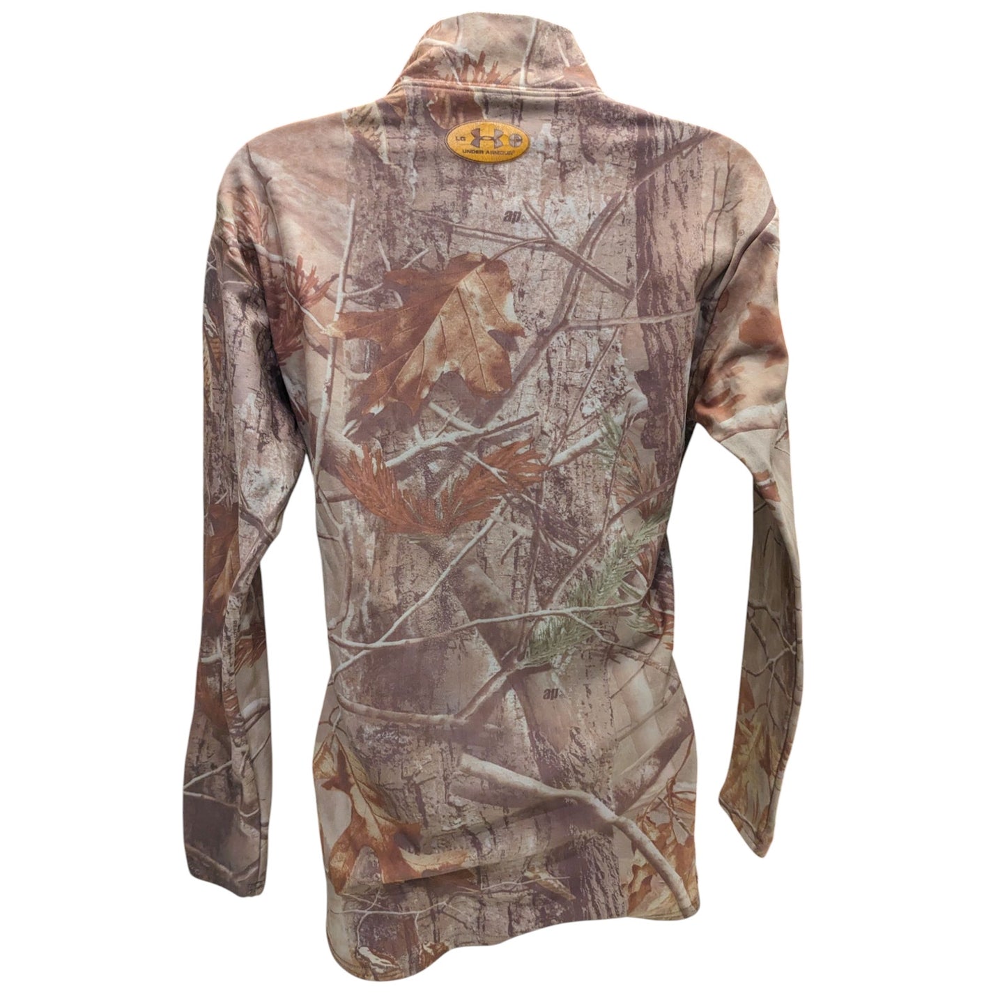 Under Armour Realtree Long Sleeve Mock Neck Shirt Women Large Camo Hunting Hike