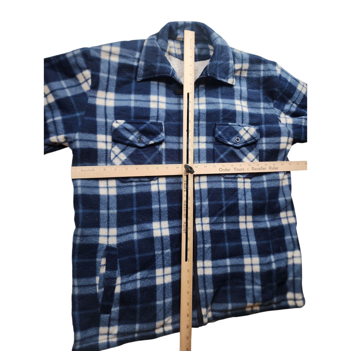 Estrellas Fleece Shirt Jacket Men XL Plaid Zip Sherpa Shacket Flannel Lumberjack