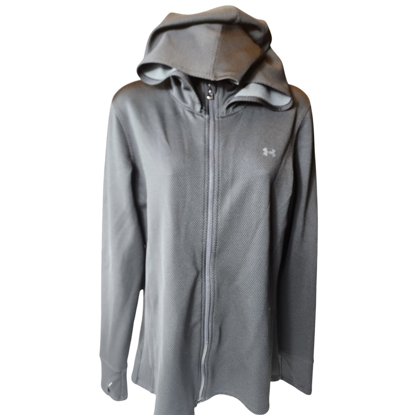 Under Armour Hoodie Jacket Womens Large Zip Long Sleeve Thumbholes Lightweight