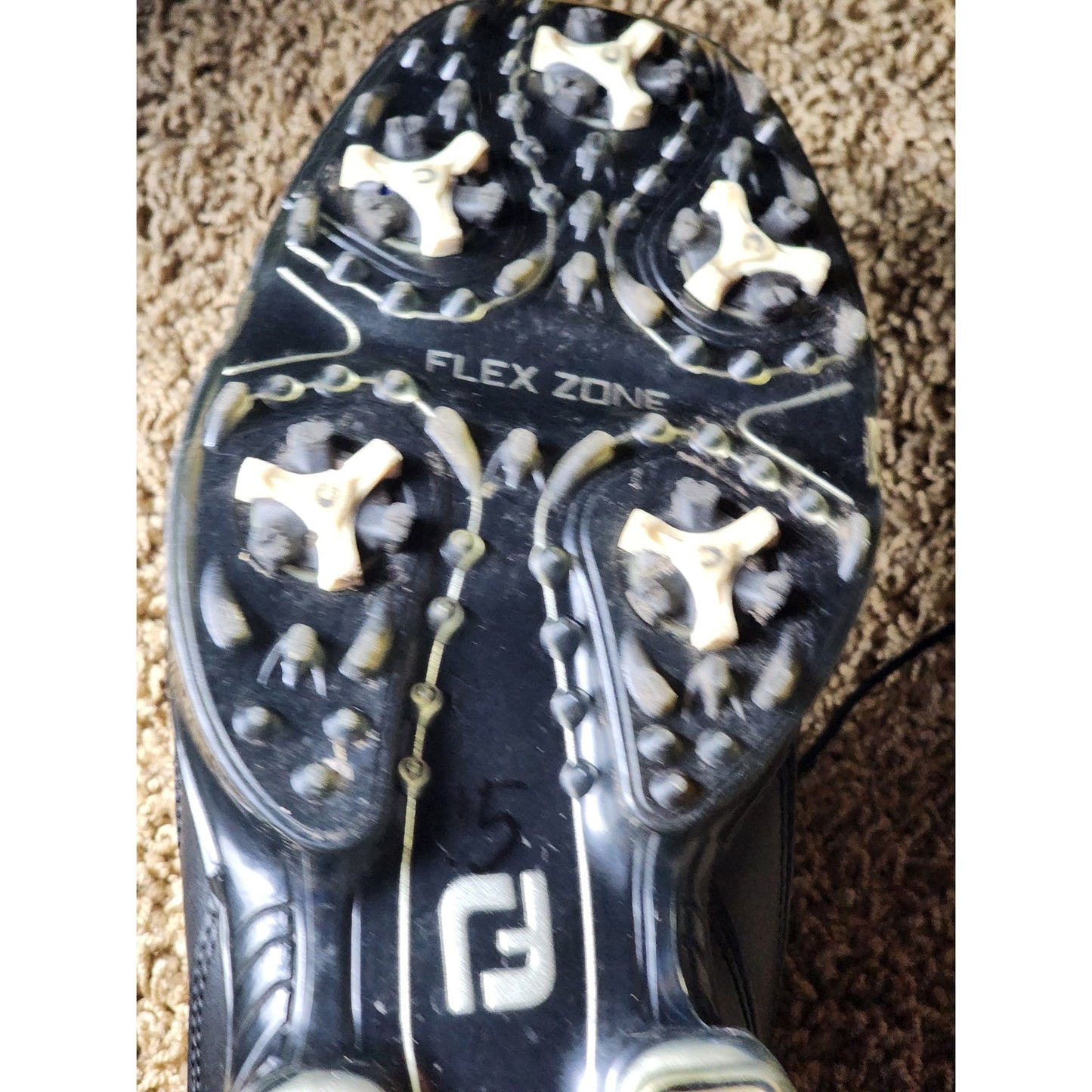 FootJoy Sport Golf Shoes Mens 11M Leather Flex Zone Spikes Cleats Athletic 53145