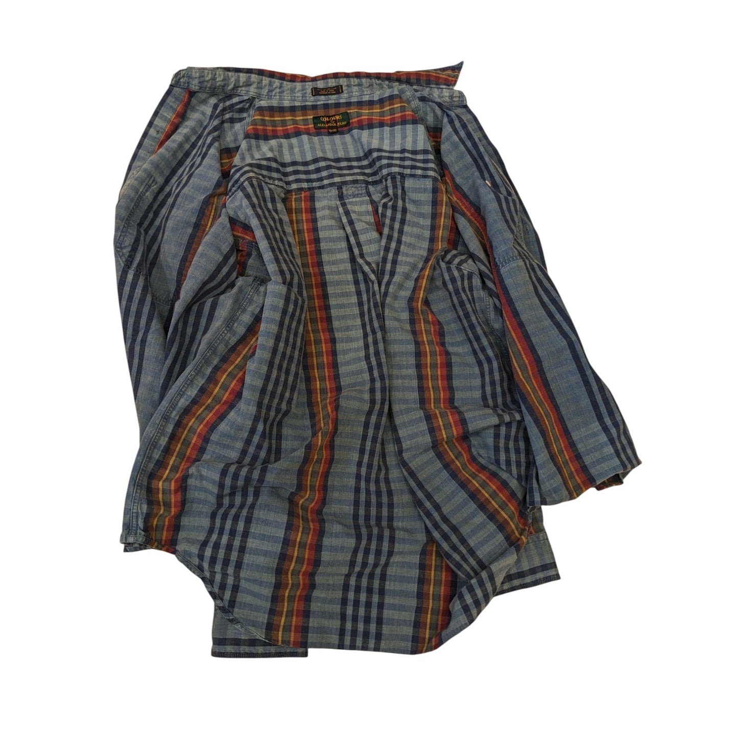 Colours by Alexander Julian Shirt Mens XL Plaid Cotton Long Sleeve Vintage Style