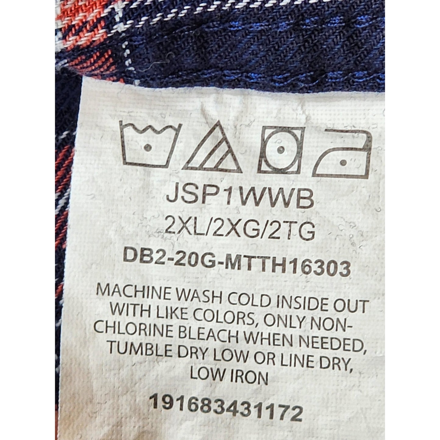 Wrangler Plaid Flannel Shirt Mens 2XL Button Western Flex Comfort Cowboy Rodeo