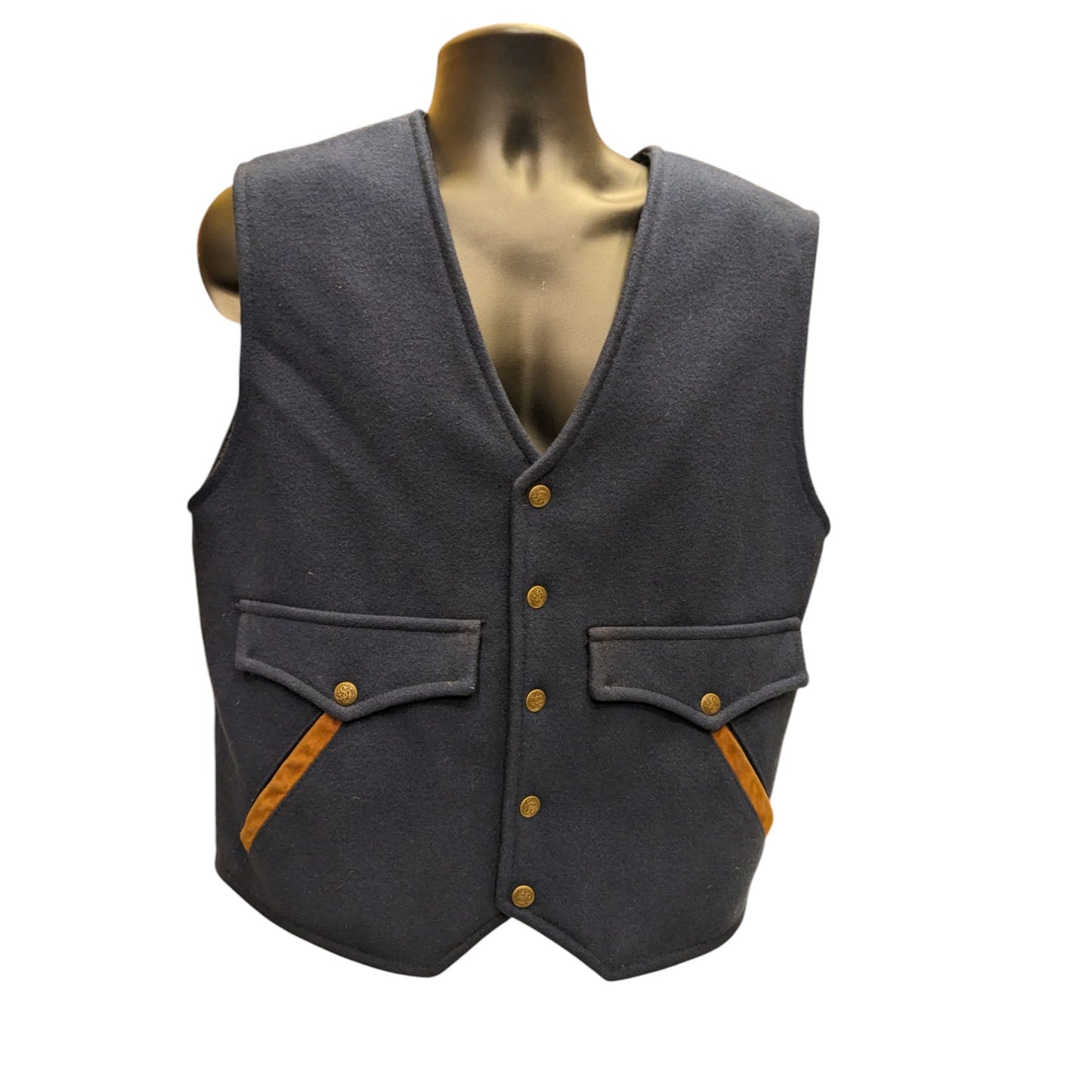Schaefer Outfitter Wool Western Vest Mens Large USA Made Cowboy Ranch Americana