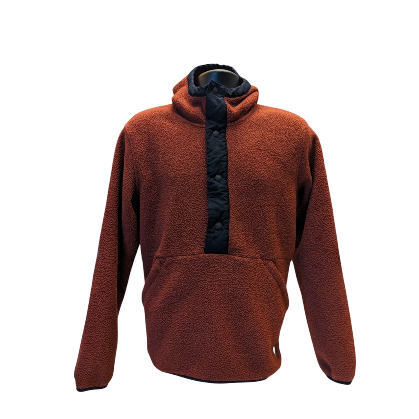 North Face Hoodie Mens Medium Pullover Fleece Jacket Rust Brown Kangaroo Pocket