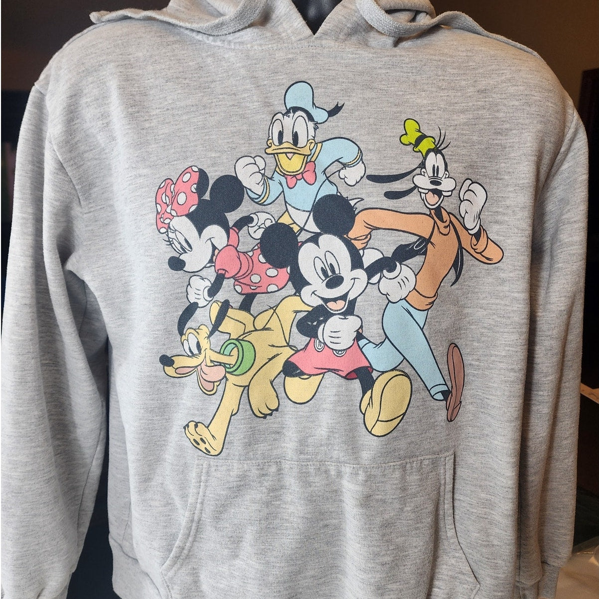 Disney Mickey Hoodie Youth XL Men S Women M Sweatshirt Minnie Donald Goofy Pluto