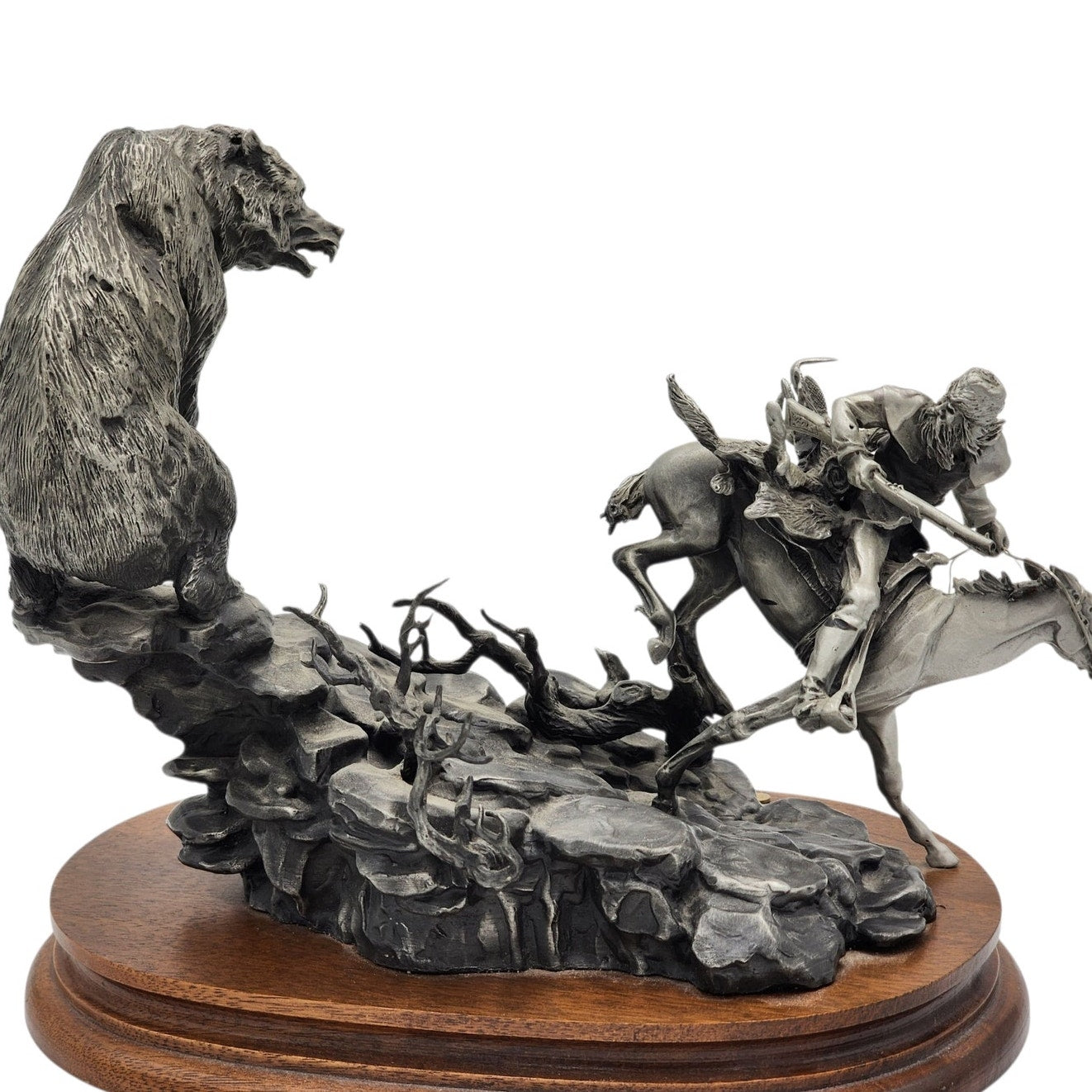 Chilmark Pewter Bear Meet Sculpture Star Liana York 1984 Limited Western 9"