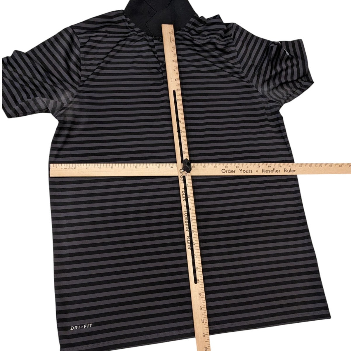 Nike Golf Dri Fit Polo Shirt Men Large Stripe Performance Short Sleeve Perform