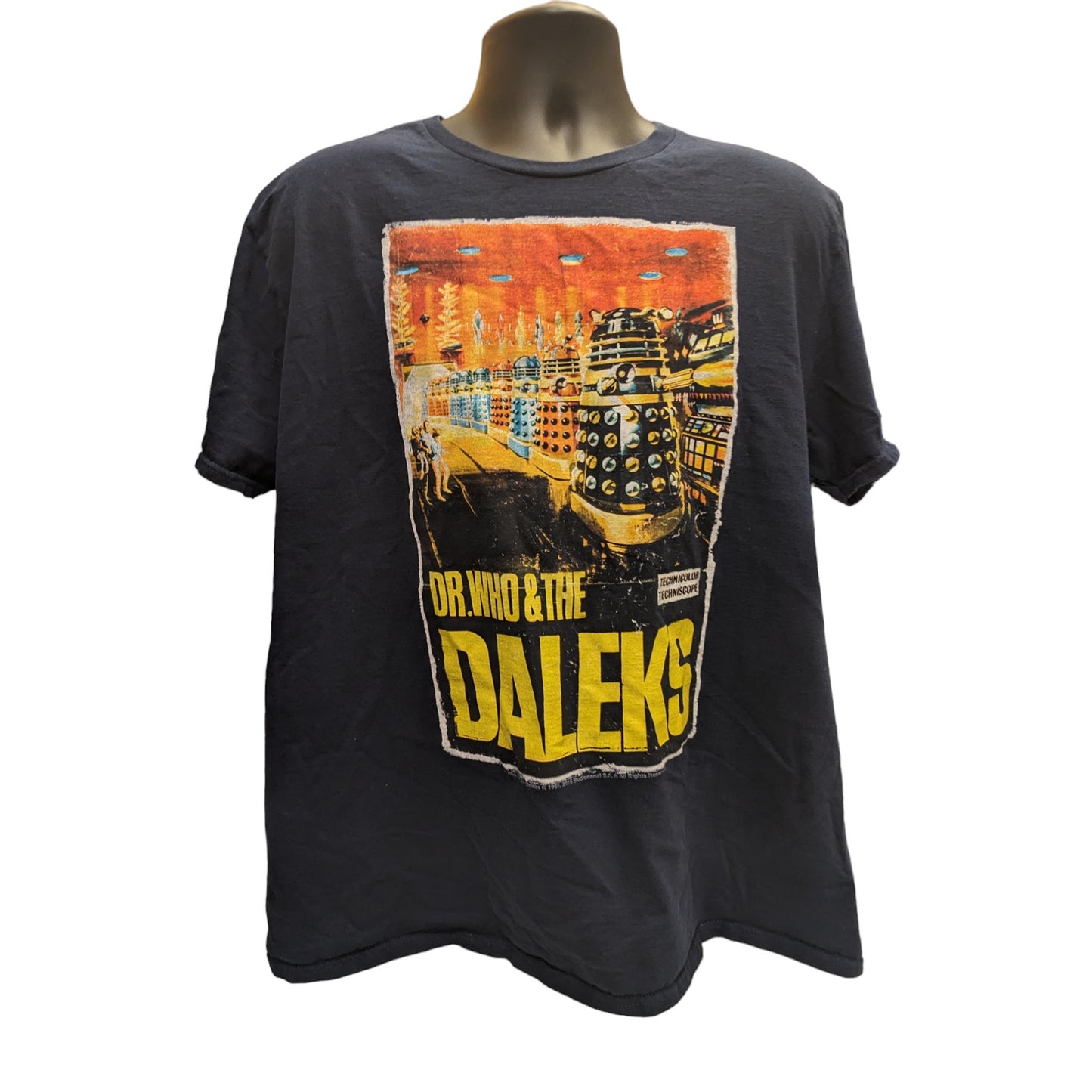 Dr Who Daleks T Shirt Mens XL Short Sleeve Black Graphic Print TV Show Sci Fi