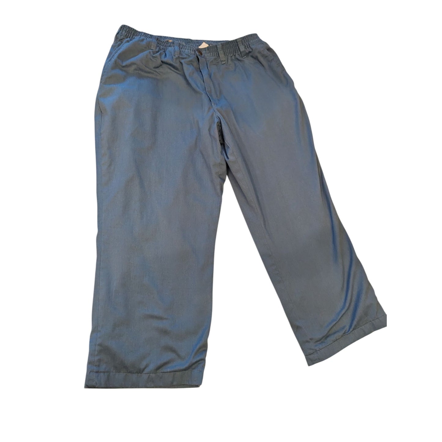 Haband Ice House Flannel Lined Slacks Mens 44 S Blue Elastic Waist Winter Pants