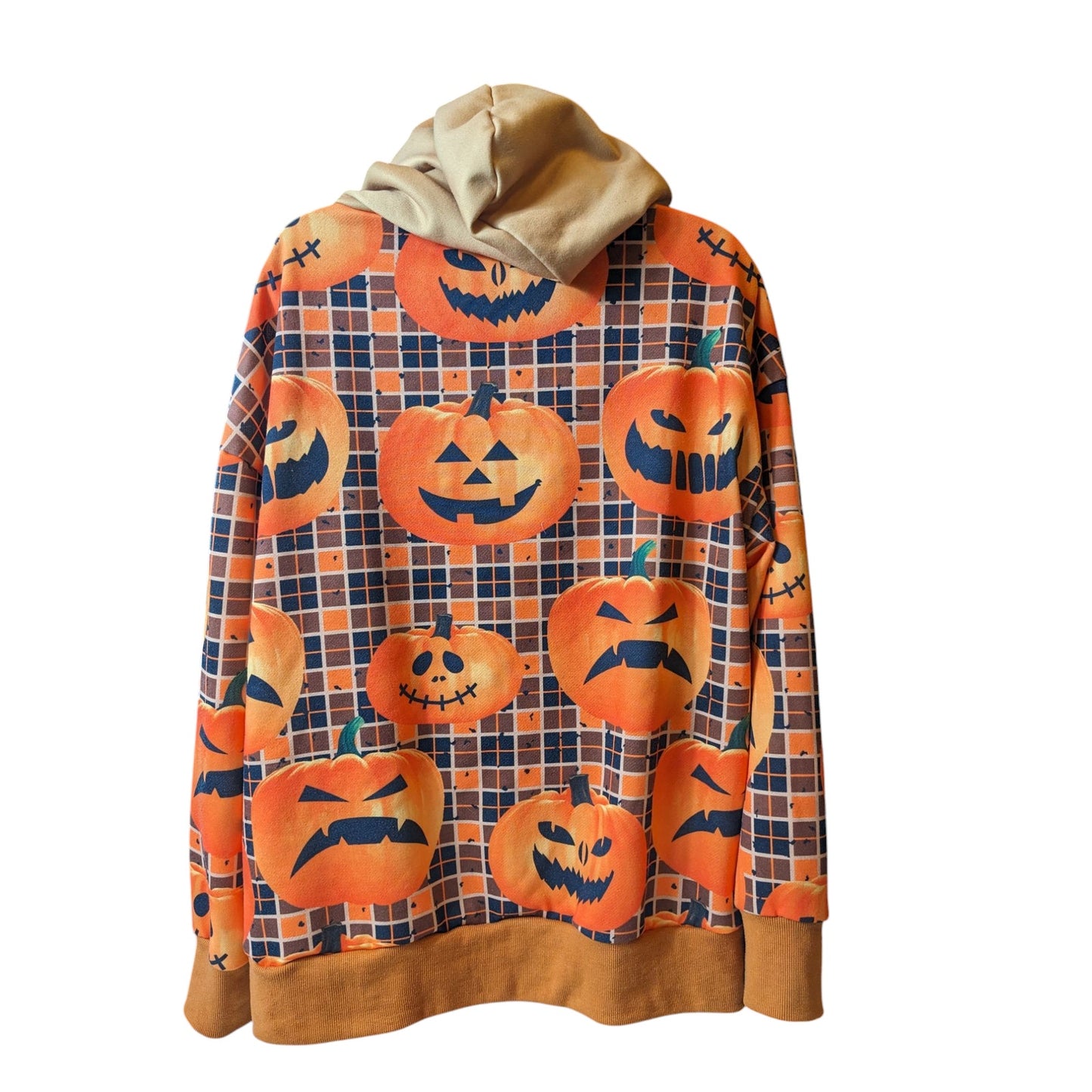 Misslook Halloween Hoodie Womens XL Pumpkin Jack O Lantern Pullover Sweatshirt