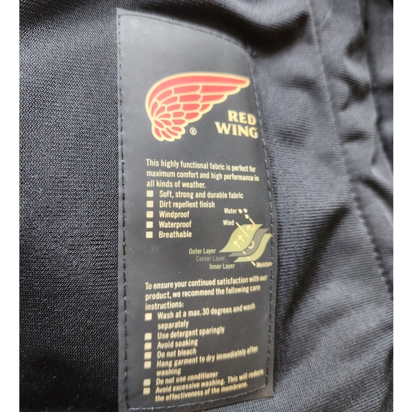 Red Wing Soft Shell Jacket Men Small Waterproof Windproof Workwear Fleece Lined
