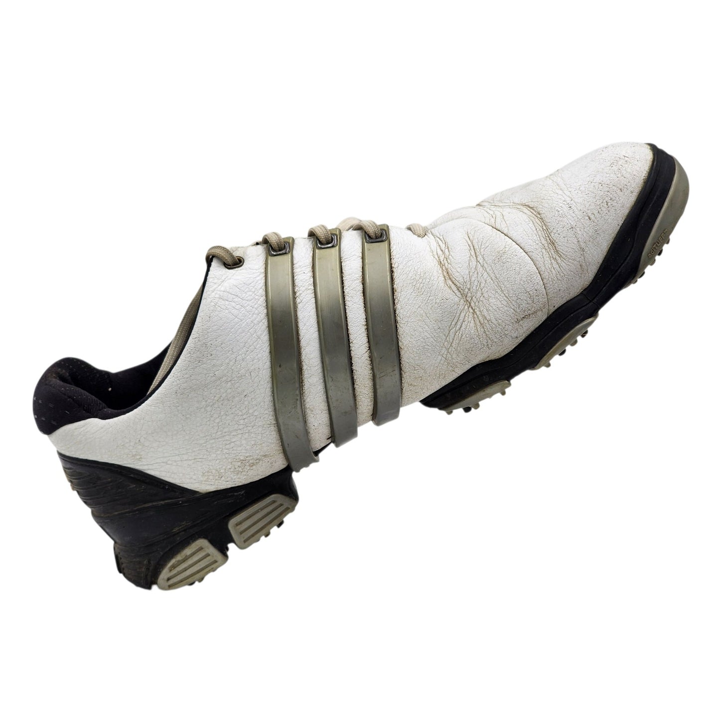 Adidas Golf Shoes Tour360 Mens 9 White Leather FitFOAM Climaproof Spiked 791003