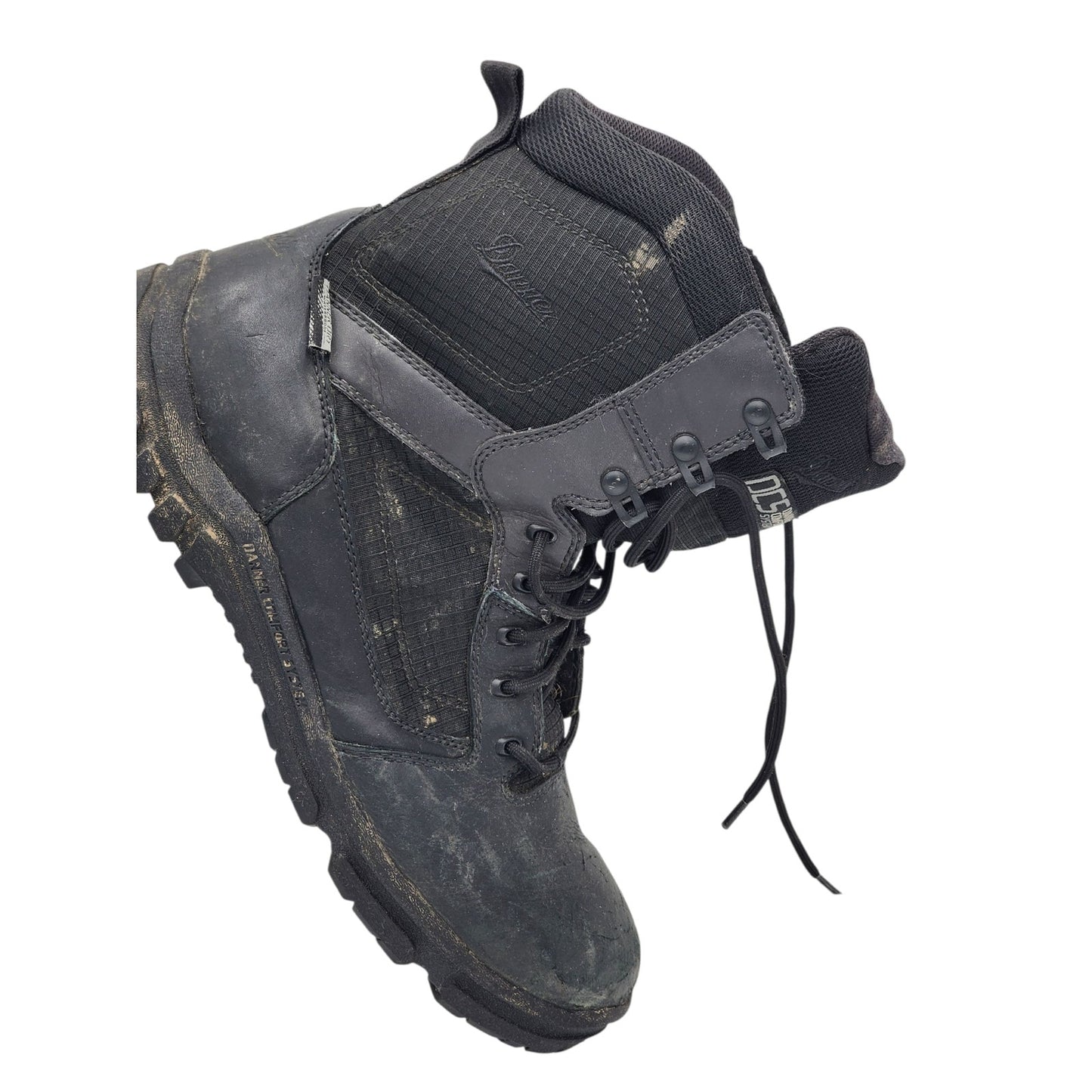 Danner Boots Lookout Side Zip 8" Mens 13 Black Tactical Combat Workwear 23824