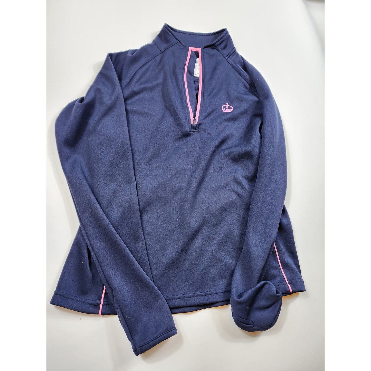 Ascot Athletic Womens Size 10 Half Zip Performance Pullover Long Sleeve Sporty