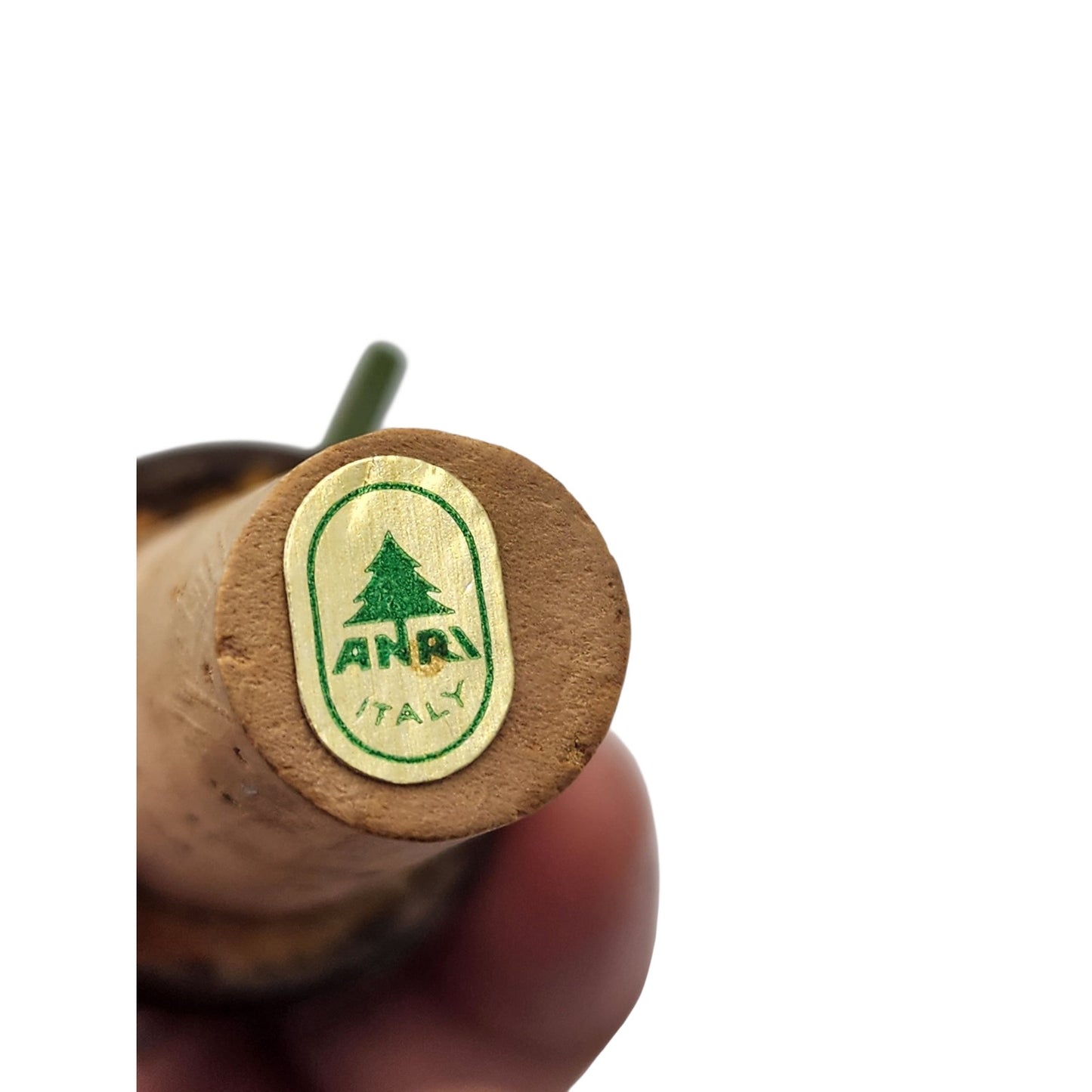 Vintage ANRI Italian Hand Carved Wooden Bottle Stopper Movable Folk Art Barware