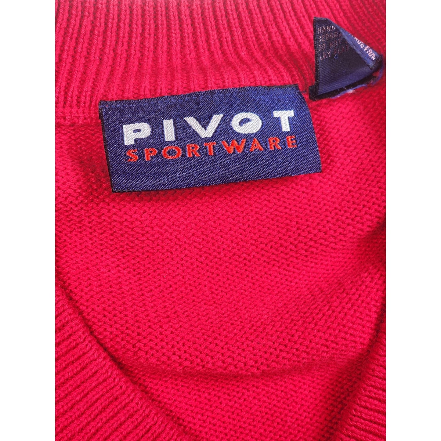 Pivot Sportware Golf Sweater Mens Medium Red Sweatshirt V Neck Vintage Retro 90s