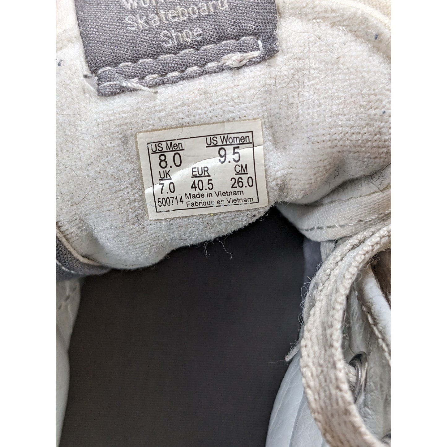 Vans Sk8 Hi Shoes Mens 8 Womens 9.5 Gray Canvas High Top Skate Sneakers Lace Up