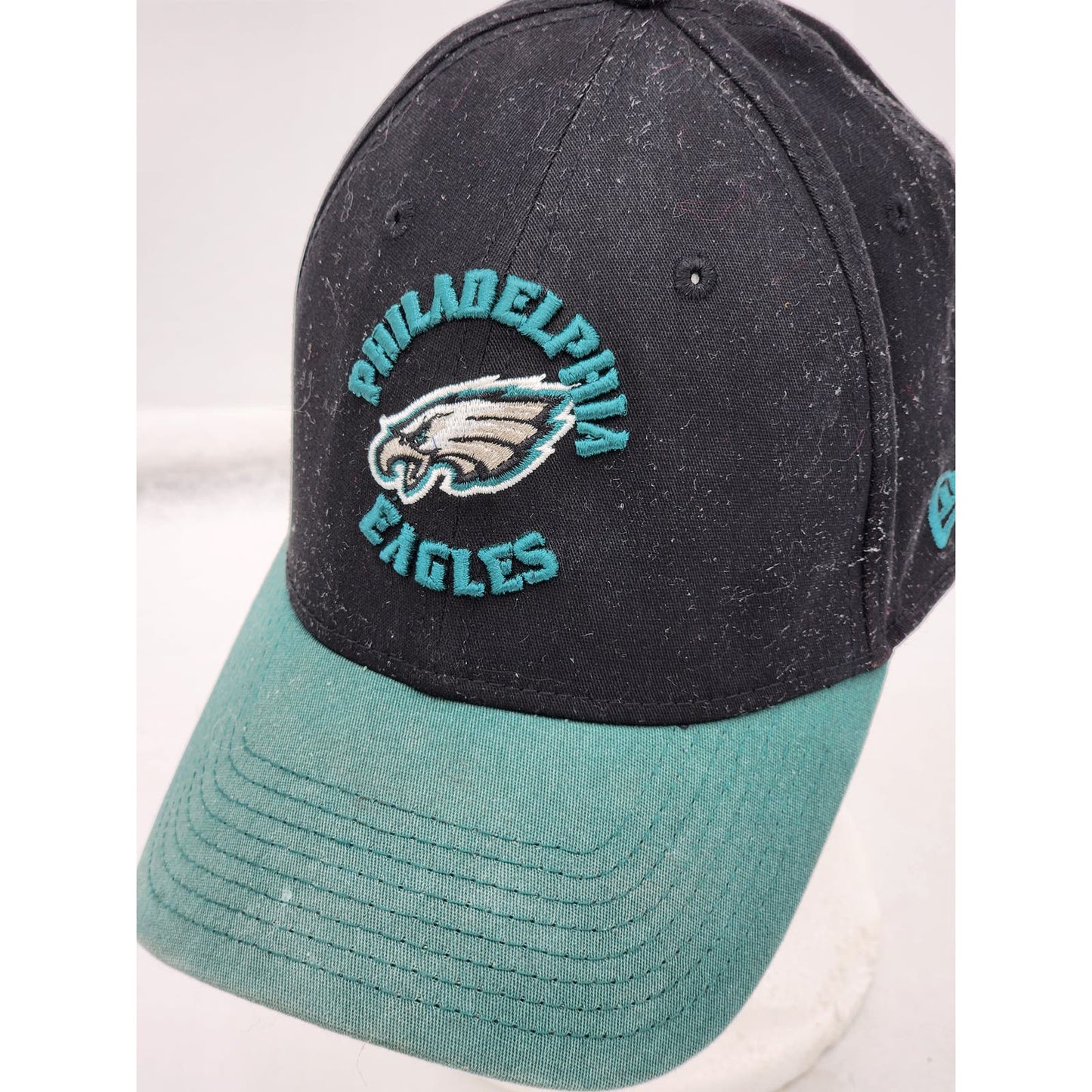 Philadelphia Eagles Hat New Era NFL 39thirty Baseball Cap Black Teal Size Large