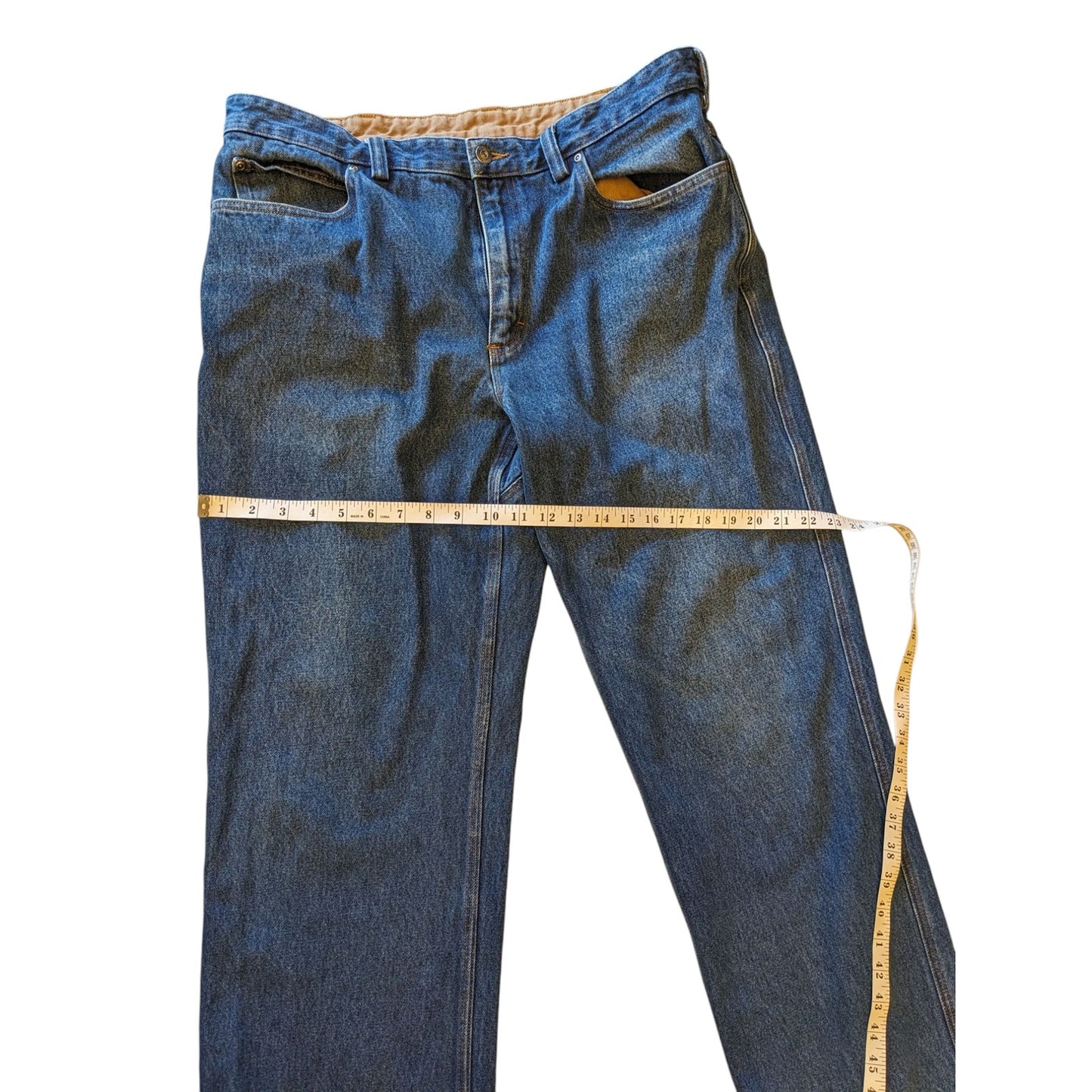 Duluth Trading Jeans Men 38x30 Blue Denim Workwear Pant Durable Rugged Carpenter