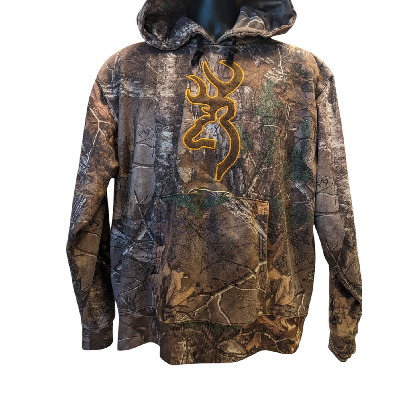 Browning Camo Hoodie Mens Large Pullover Hunting Sweatshirt Realtree Pattern