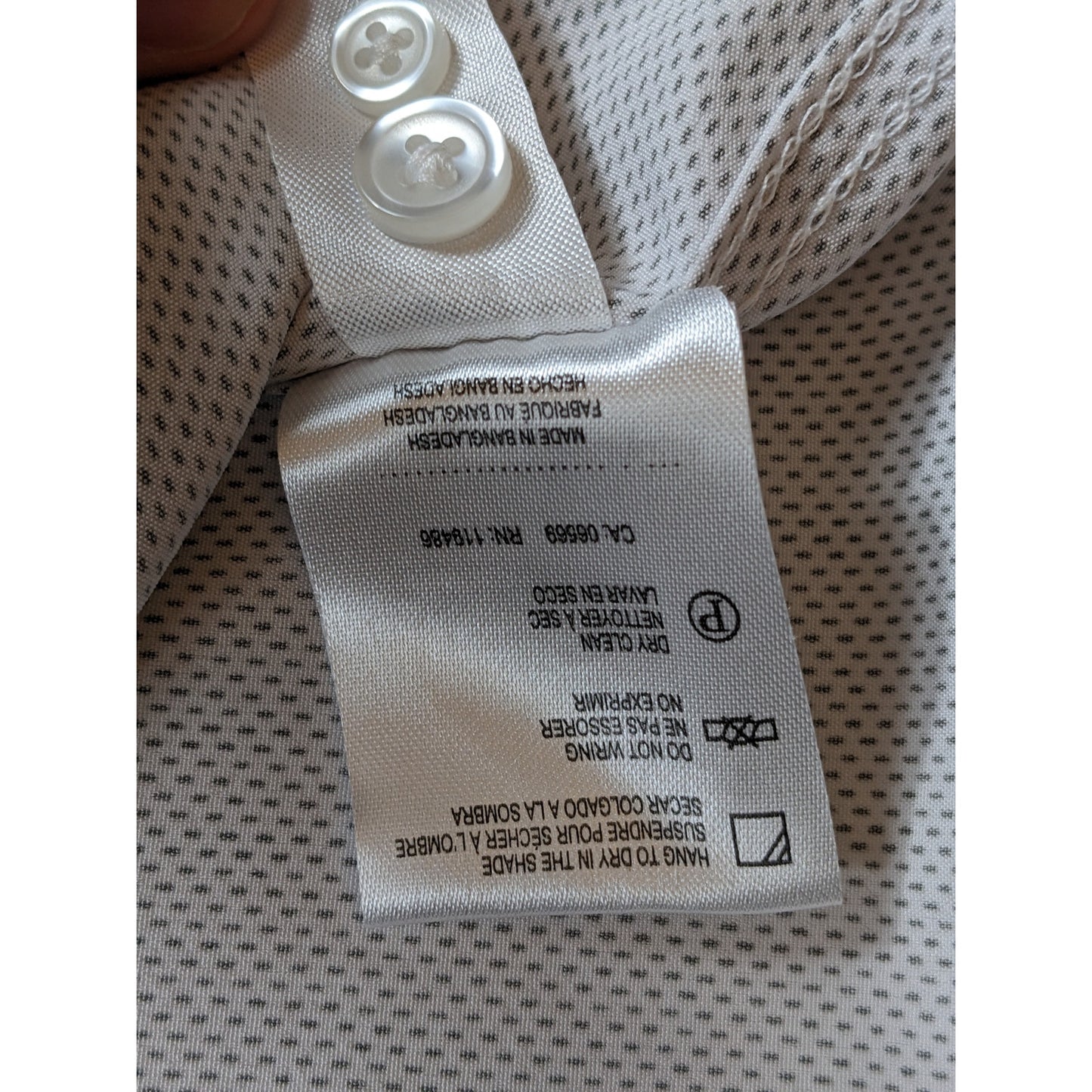 Report Collection Dress Shirt Men Large Slim 16.5 34/35 Stretch X4 Long Sleeve