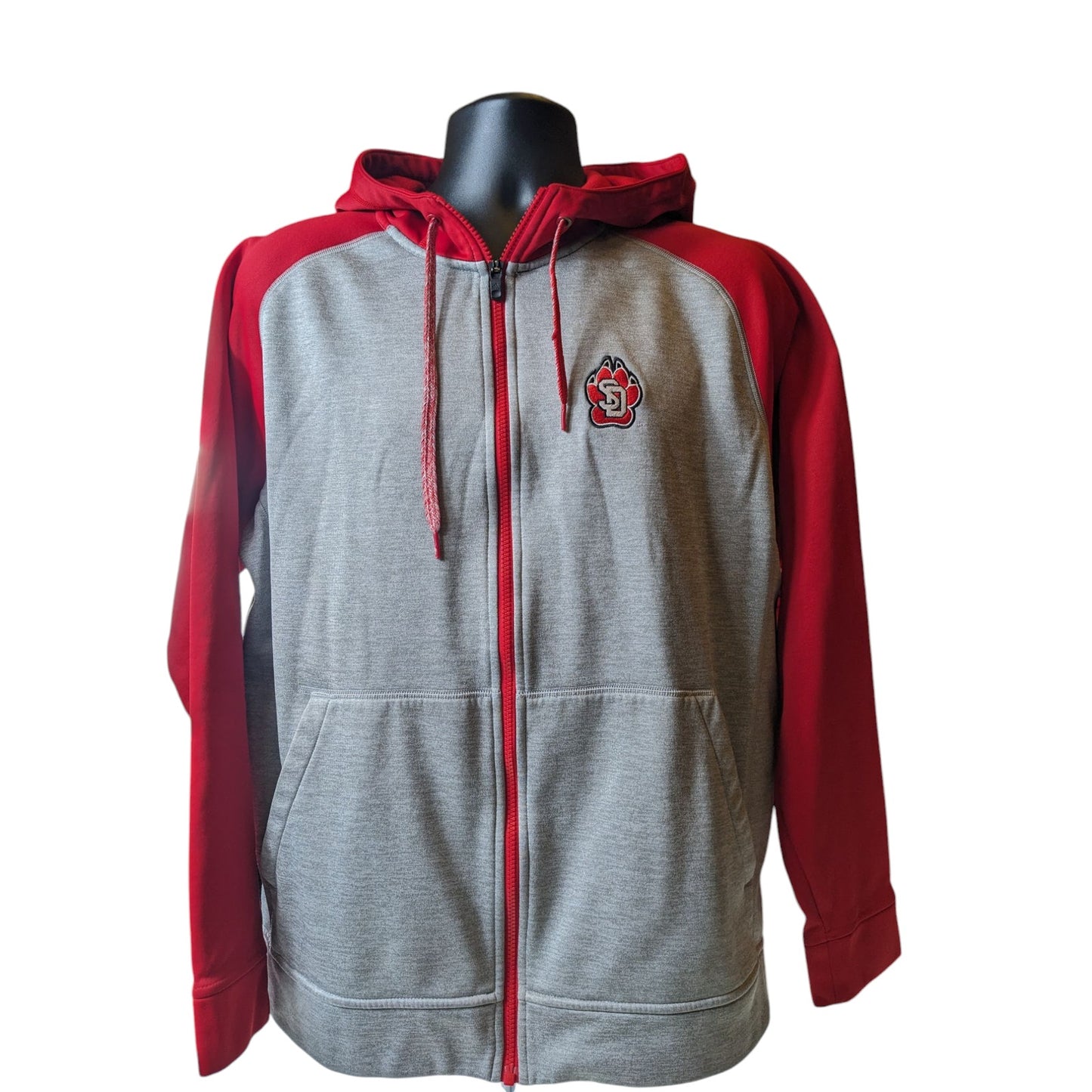 Adidas Team Issue Hoodie Mens Large South Dakota Coyotes Fleece Zip Climawarm