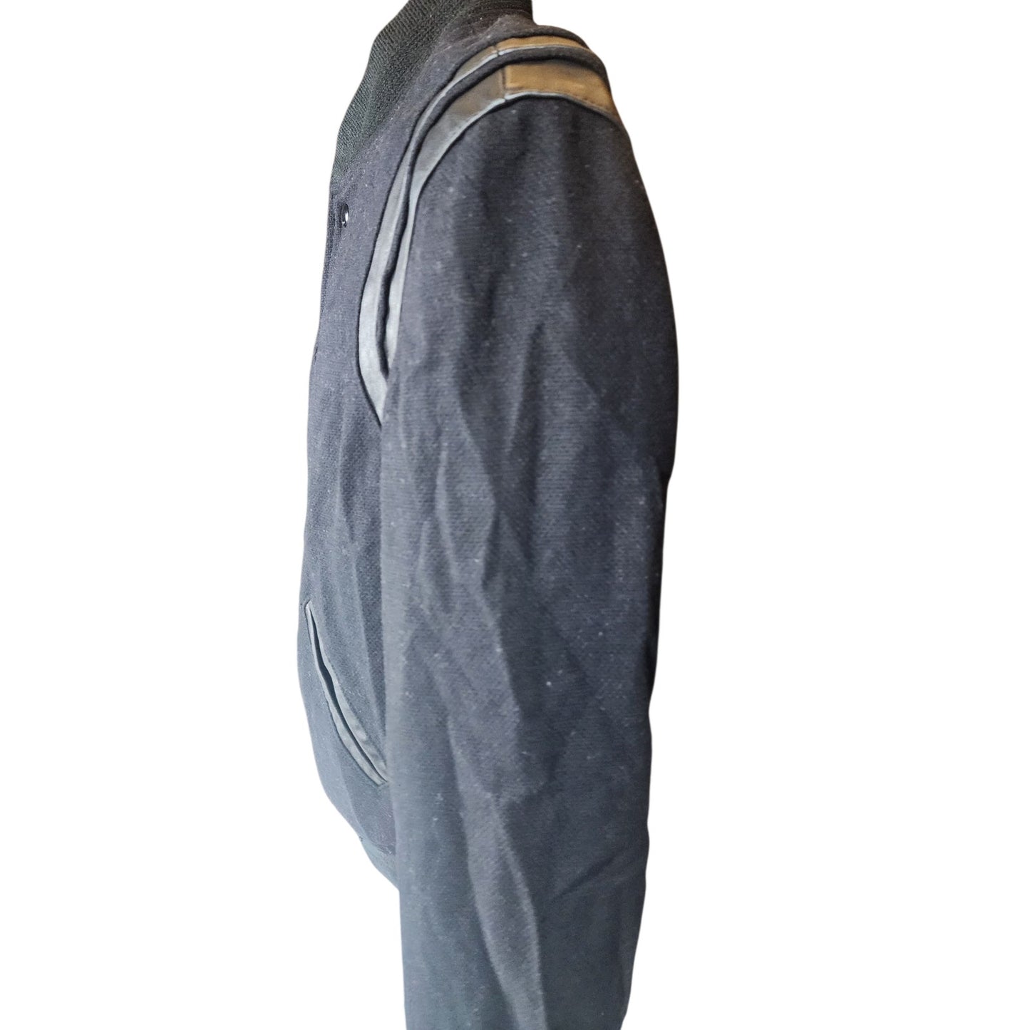 Saint Laurent Teddy Jacket Mens 52 Large Bomber Ribbed Collar Italy Paris Snap