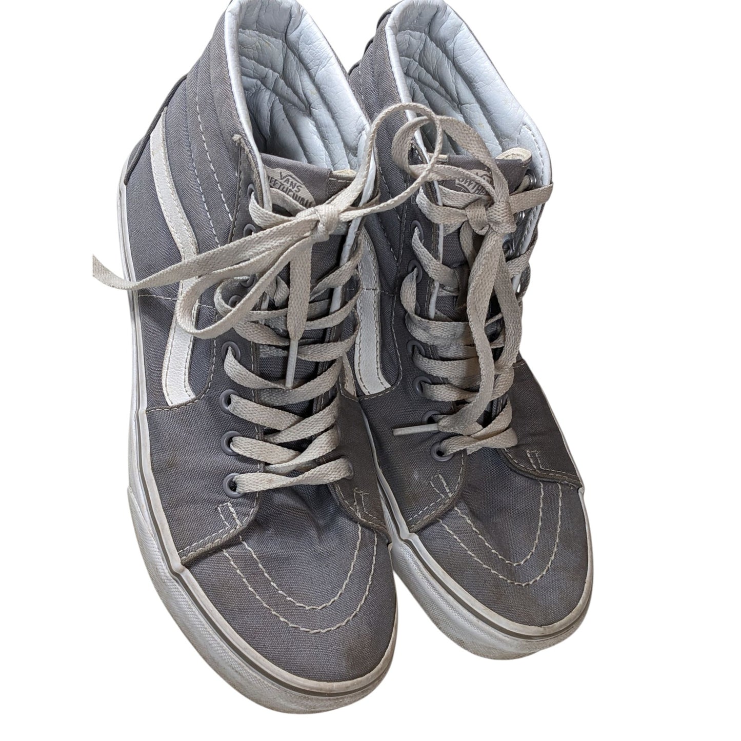 Vans Sk8 Hi Shoes Mens 8 Womens 9.5 Gray Canvas High Top Skate Sneakers Lace Up