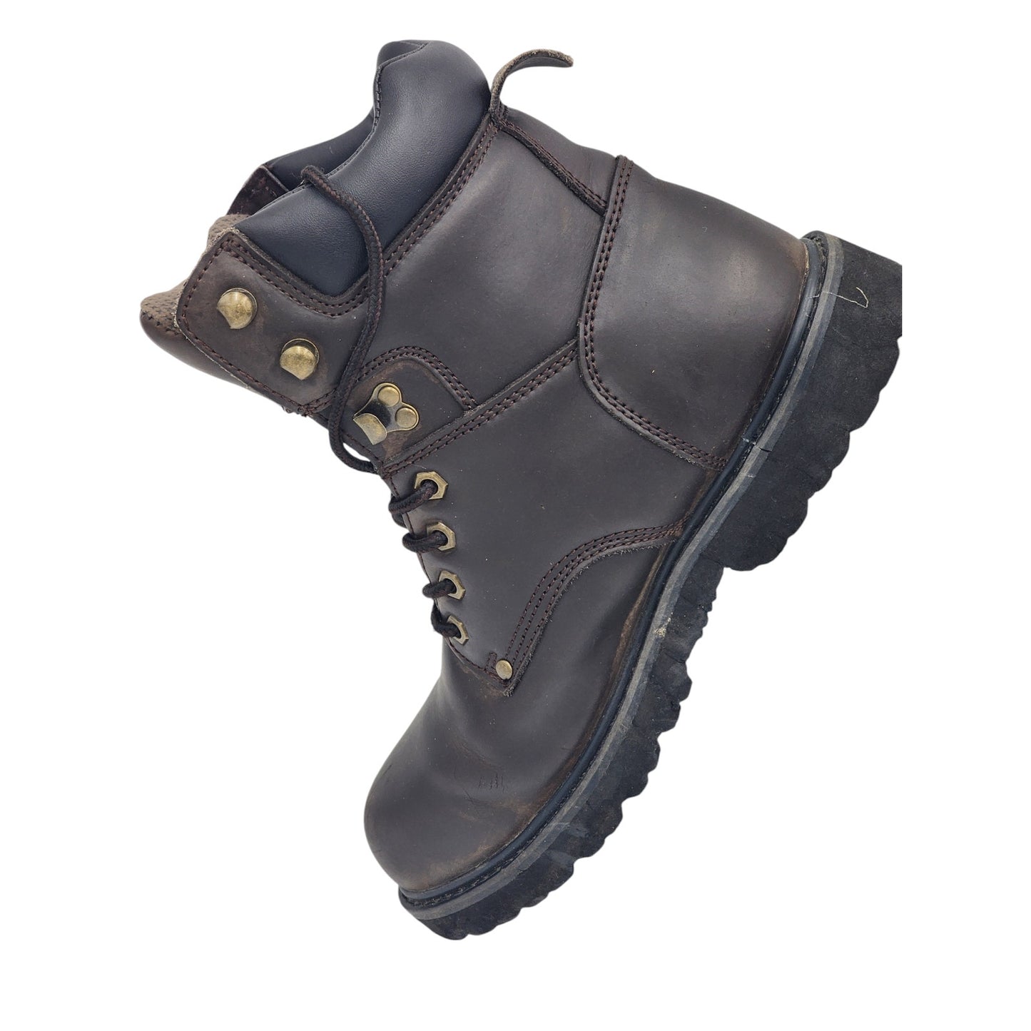 Work Master Boots Mens 9M Leather Workwear Steel Toe Durable Industrial Safety