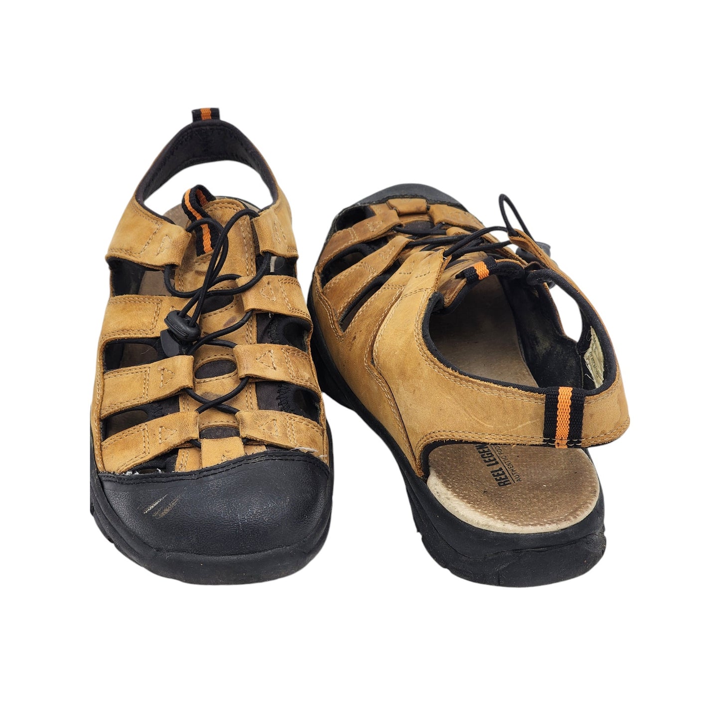 Reel Legends Sandals Fisherman Mens Size 9M Wolf Leather Outdoor Adjustable