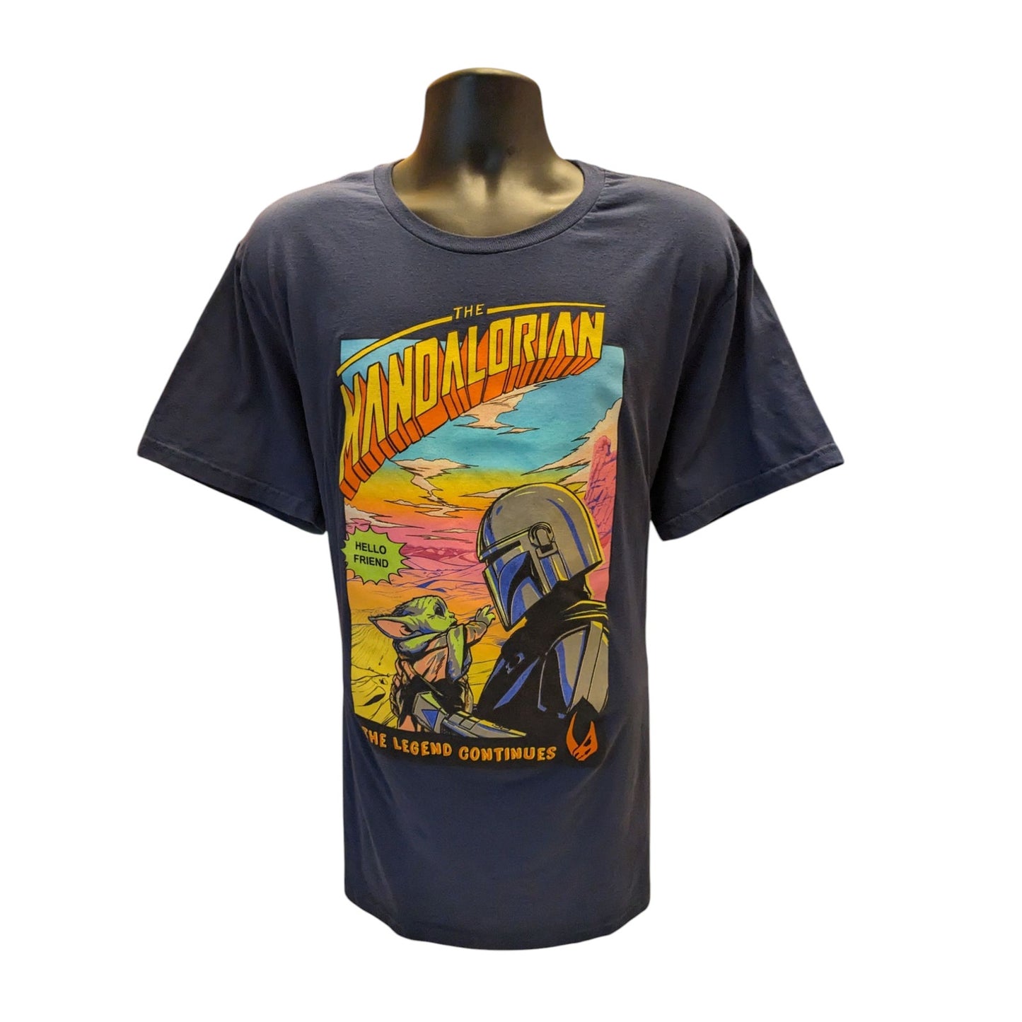 Disney Star Wars Mandalorian Men 2XL Short Sleeve Graphic Shirt Baby Yoda Grogu