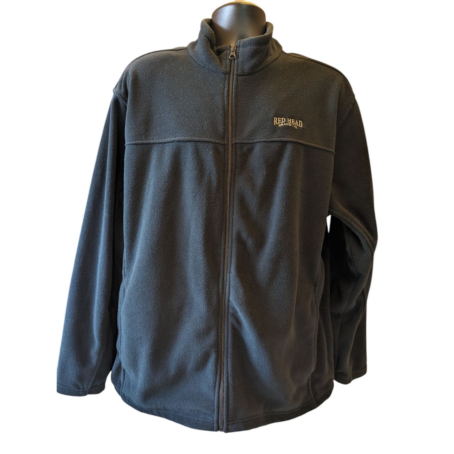 Redhead Fleece Jacket Mens XL Full Zip Black Outdoor Layer Hiking Field