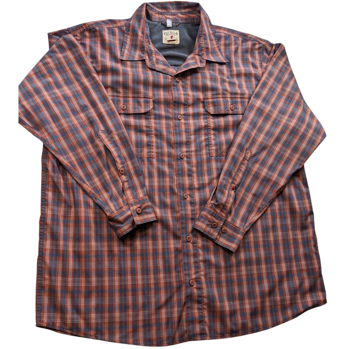 Redhead Shirt Mens 2XL Plaid Long Sleeve Button Up Hiking Outdoor Top Hunting