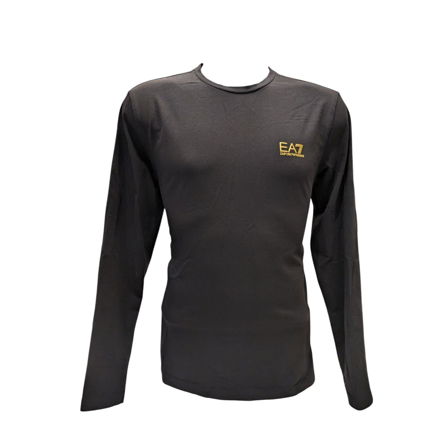 Emporio Armani EA7 Shirt Mens XL Black Long Sleeve Logo Streetwear Athleisure