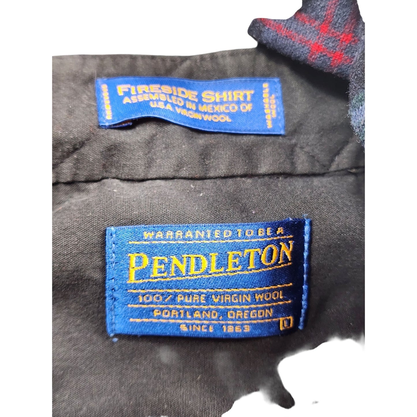 Pendleton Fireside Flannel Shirt Mens Large Wool Tartan Plaid Vintage Lumberjack