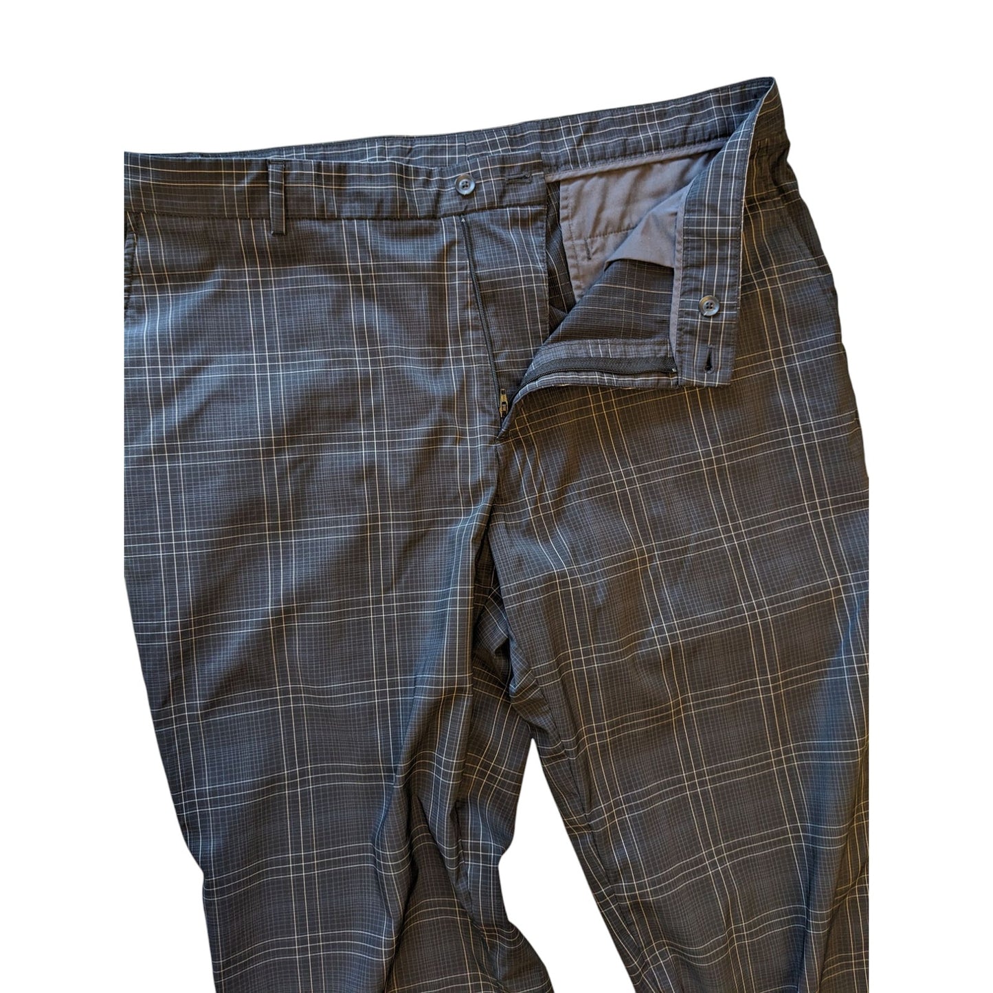Slazenger Pants Mens 38x32 Plaid Golf Trousers Stretch Polyester Spandex Stretch