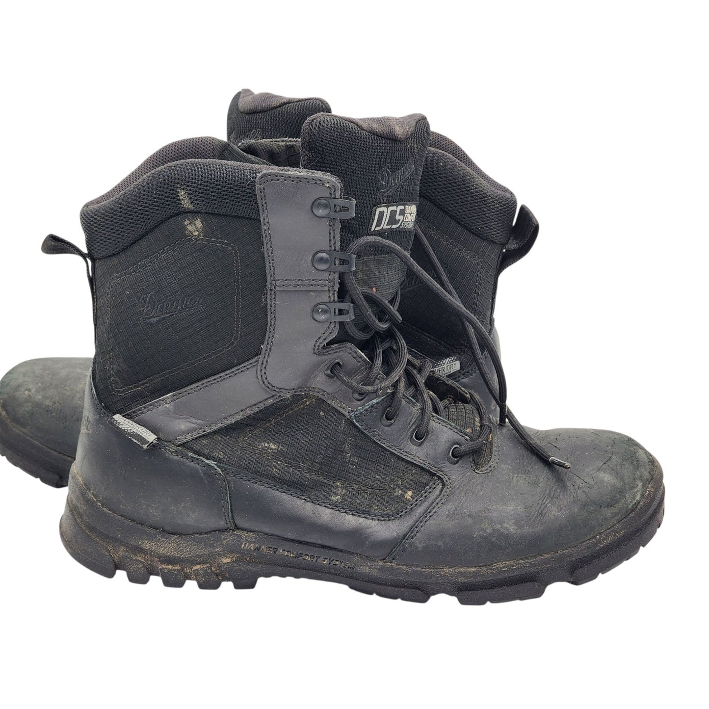 Danner Boots Lookout Side Zip 8" Mens 13 Black Tactical Combat Workwear 23824